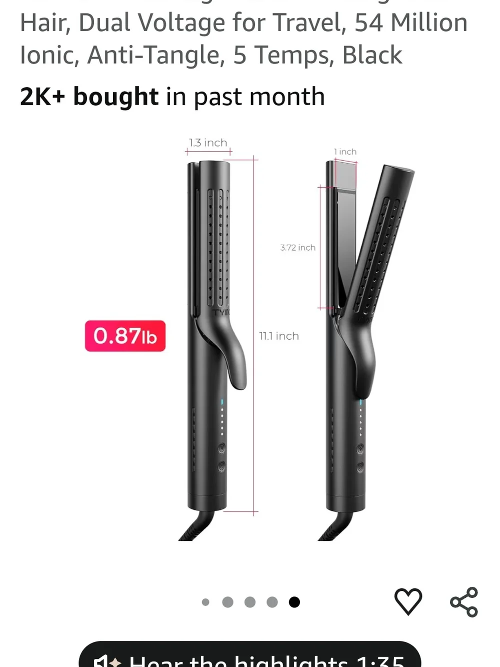 TYMO Airflow 2.0 Curling Iron Flat Iron new in the box